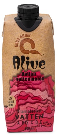 Miniatyrbild Aqua Nobel Vitaminberikat Kllvatten Alive, Hallon & Vattenmelon, 500 ml