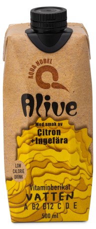 Miniatyrbild Aqua Nobel Vitaminberikat Kllvatten Alive, Citron & Ingefra, 500 ml