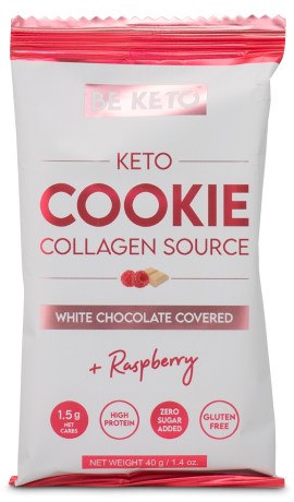 Miniatyrbild BeKeto KETO Cookie, White Chocolate & Raspberry, 40 g