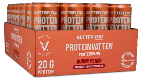 Miniatyrbild Better You Proteinvatten m Elektrolyter, Sunny Peach, 24-pack