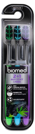 Miniatyrbild Biomed Charcoal Tandborste , 3-pack
