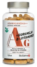 BioSalma Ashwagandha + Gurkmeja B-vitaminer 