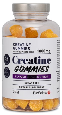 Miniatyrbild BioSalma Creatine Gummies 1000 mg, Passion Fruit, 75 Gummies