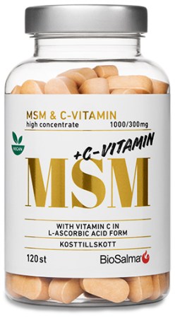 Miniatyrbild BioSalma MSM 1000mg + C-vitamin, 120 tabl