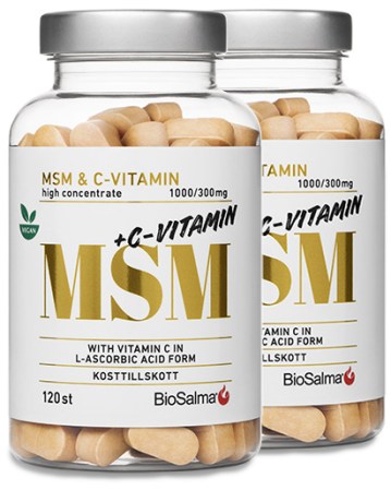 Miniatyrbild BioSalma MSM 1000mg + C-vitamin, 240 tabl