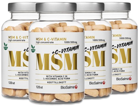 Miniatyrbild BioSalma MSM 1000mg + C-vitamin, 480 tabl