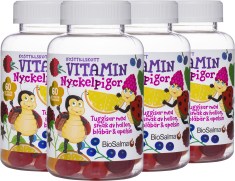 Miniatyrbild BioSalma Multivitamin Nyckelpiga, Hallon/Bl�b�r/Apelsin, 240 Gummies