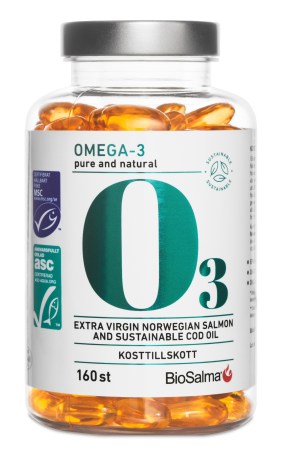 Miniatyrbild BioSalma Omega-3 MSC+ASC Milj�m�rkt 800 mg , 160 kaps