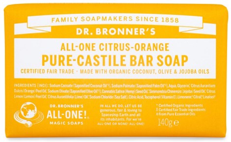 Dr Bronner Pure Castile Bar Soap Citrus - Dr Bronner