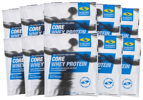 Miniatyrbild Core Whey Protein Portionsp�se, Banan Milkshake, 10-pack