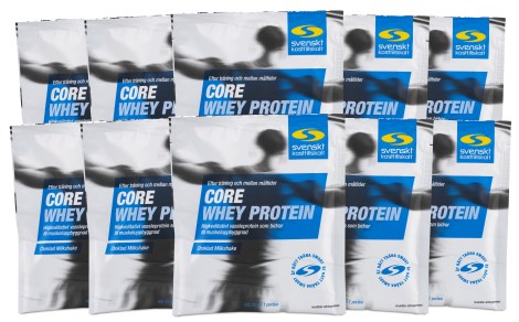 Miniatyrbild Core Whey Protein Portionsp�se, Choklad Milkshake, 10-pack