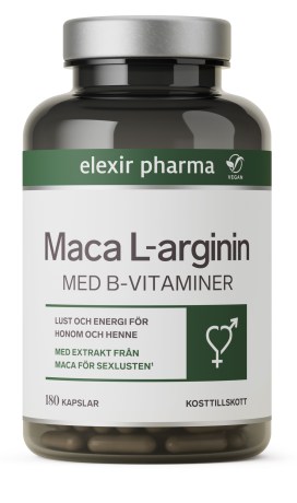 Miniatyrbild Elexir Pharma Maca L-arginin, 180 kaps