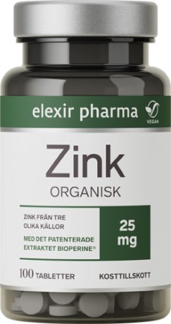 Miniatyrbild Elexir Pharma Zink Organisk, 100 tabl