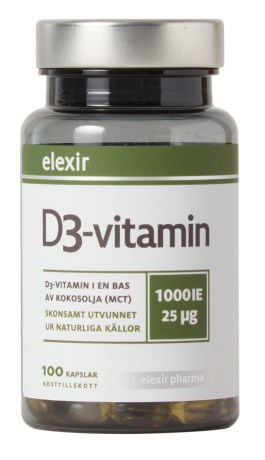 Miniatyrbild Elexir Pharma Vitamin D3 1000 IE, 100 kaps