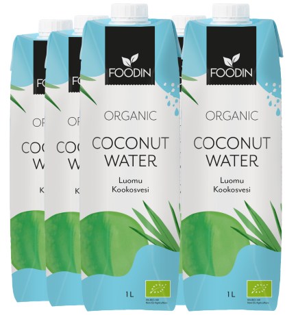 Miniatyrbild Foodin Coconut Water Organic 1L, Natural, 6-pack