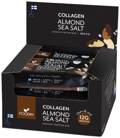 Miniatyrbild Foodin Collagen Protein Bar, Almond Sea Salt, 12-pack
