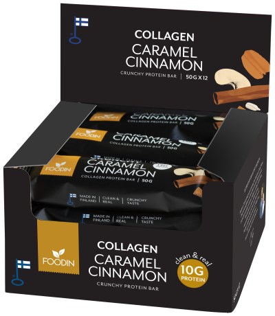 Miniatyrbild Foodin Collagen Protein Bar, Caramel Cinnamon, 12-pack