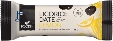 Miniatyrbild Foodin Licorice Date Bar, Lemon, 35 g