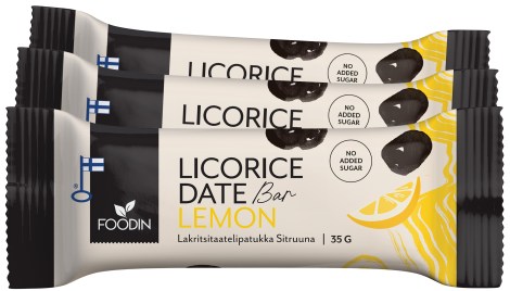 Miniatyrbild Foodin Licorice Date Bar, Lemon, 3-pack