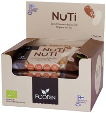 Miniatyrbild Foodin NUTI Bar Organic, Dark Chocolate & Sea Salt, 15-pack