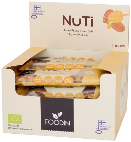 Miniatyrbild Foodin NUTI Bar Organic, Honey, Pecans & Sea Salt, 15-pack