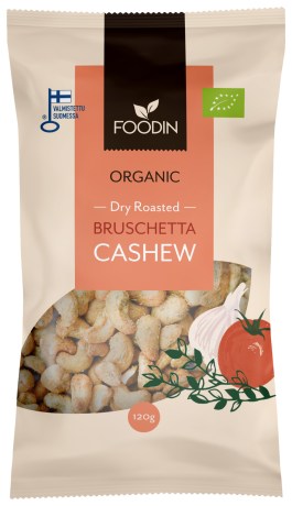 Miniatyrbild Foodin Organic Dry Roasted Cashews, Bruschetta, 120 g