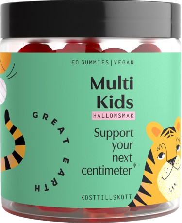 Miniatyrbild Great Earth Multi Kids, Hallon, 60 Gummies