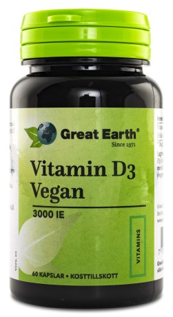 Great Earth Vitamin D3 Vegan 3000 IE - Great Earth