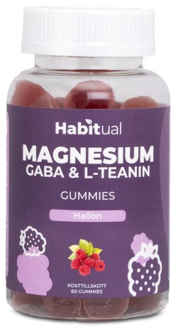 Miniatyrbild Habitual Magnesium L-teanin & Gaba Gummies, Hallon, 60 Gummies