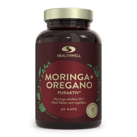 Miniatyrbild Healthwell Moringa+Oregano Puraktiv, 60 kaps
