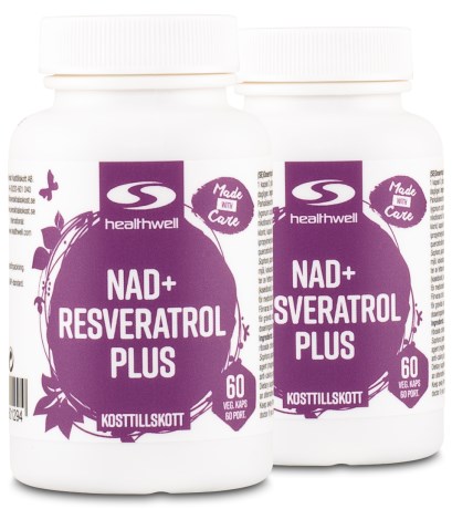 Miniatyrbild Healthwell NAD+ Resveratrol Plus, 120 kaps