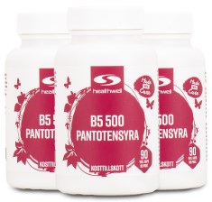 Miniatyrbild Healthwell Vitamin B5 500 Pantotensyra, 270 kaps