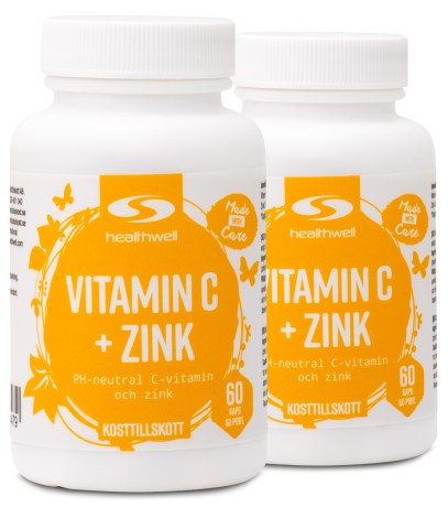Miniatyrbild Healthwell Vitamin C + Zink, 120 kaps