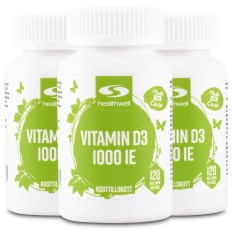 Miniatyrbild Healthwell Vitamin D3 1000 IE, 360 kaps