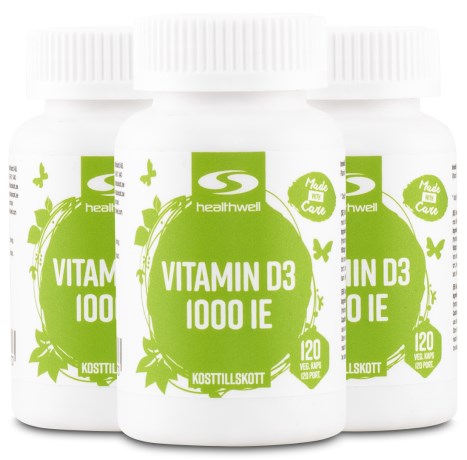 Miniatyrbild Healthwell Vitamin D3 1000 IE, 360 kaps
