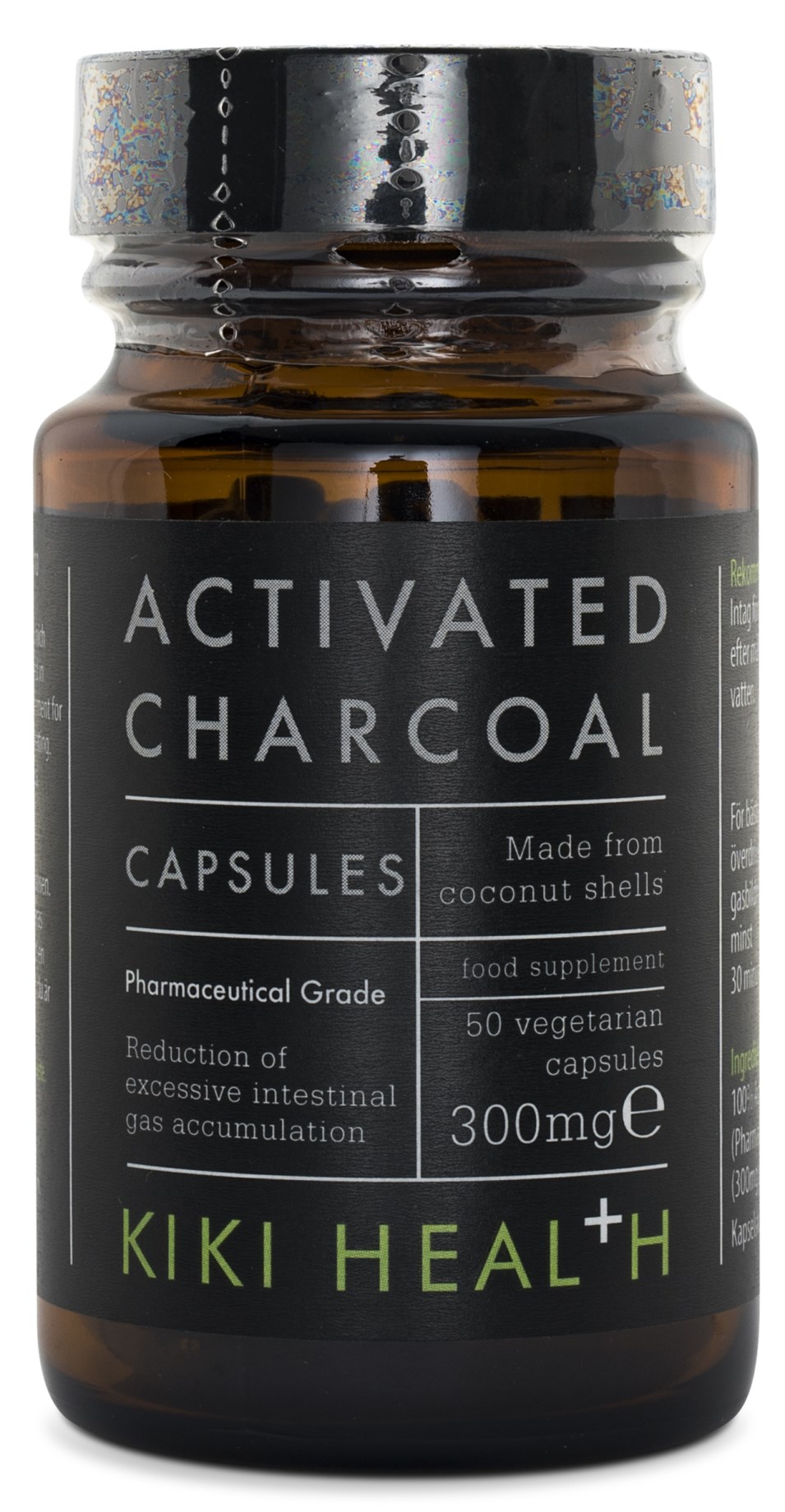 Activated Charcoal Caps Aktivt kol från KiKi Health Svensk Hälsokost
