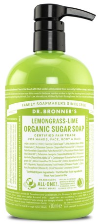Lemongrass-Lime Organic Sugar Soap - Dr Bronner