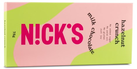 Miniatyrbild Nicks Milk Chocolate, Hazelnut crunch , 75 g