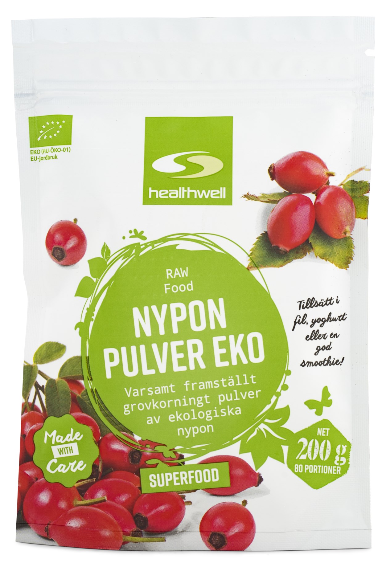 Healthwell Nyponpulver EKO Ekologisk Svensk Hälsokost