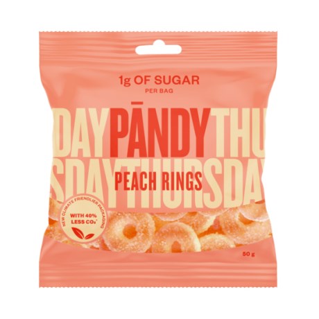 Miniatyrbild P�ndy Candy, Peach Rings, 50 g