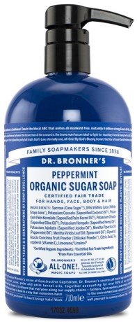 Peppermint Organic Sugar Soap - Dr Bronner