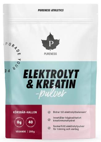Miniatyrbild Pureness Elektrolyt & Kreatinpulver, K�rsb�r-Hallon, 200 g