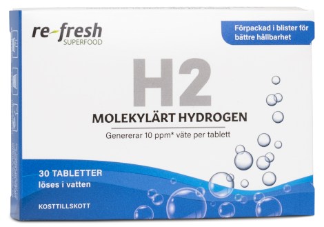 Miniatyrbild Re-fresh Superfood H2 - Molekyl�rt Hydrogen, 30 tabl