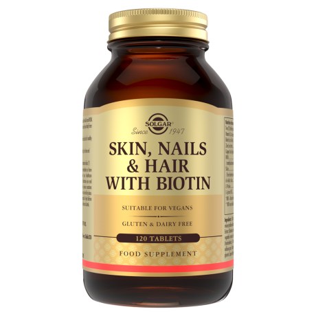 Miniatyrbild Solgar Skin Nails & Hair with Biotin, 120 tabl