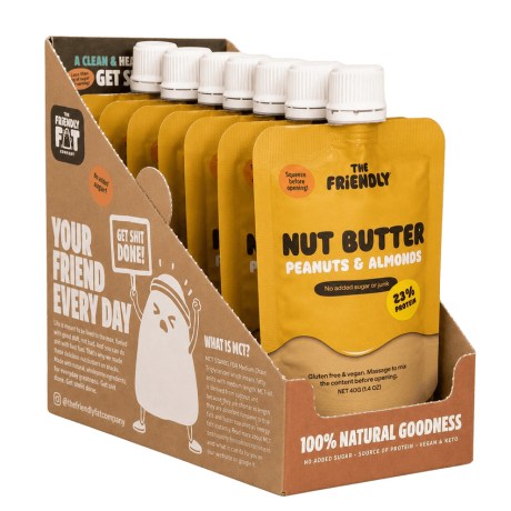 Miniatyrbild The Friendly Fat Company Fat-Pack Nutbutter, Peanut & Almond, 12-pack