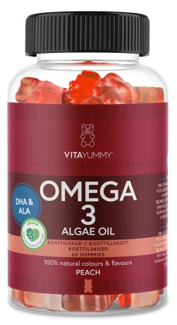 Miniatyrbild VitaYummy Omega 3, Peach, 60 Gummies