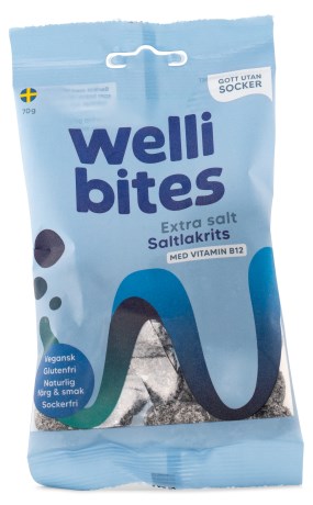 Wellibites Extra Salt Saltlakrits, Livsmedel - Wellibites
