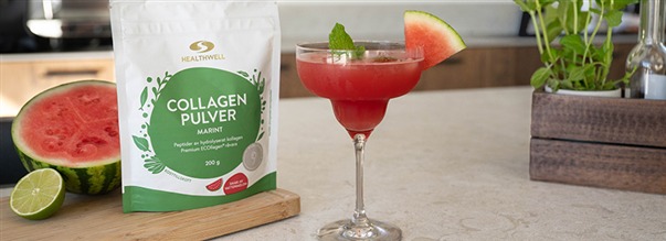 Mocktail med vattenmelon, mynta och kollagen