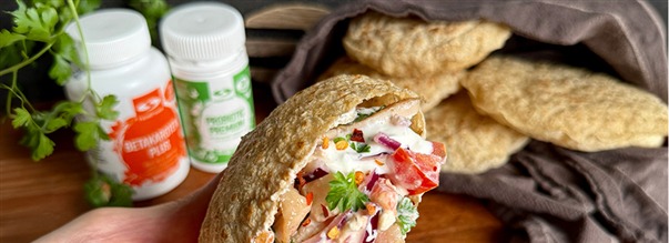 Kalorismarts havrepita med tzatziki-kycklingr�ra 