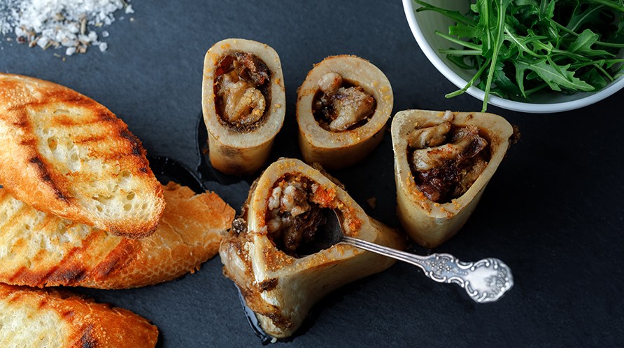 Mrgben med rostat brd och ruccola. 